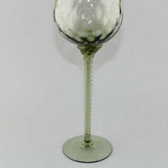 MCM Dabs Italy Light Green Blown Glass Tall Stem - Picture 4 of 12